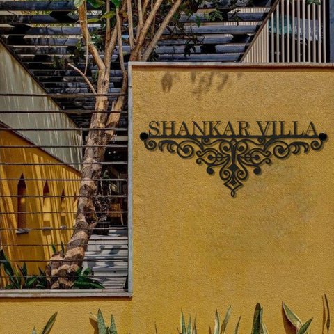 Personalized Metal Name Plate for Home – Weatherproof Mild Steel Name Plate for Villa & House Entrance