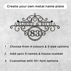 Premium Metal Name Plate for Home – Personalized Weatherproof Mild Steel Name Plate for House Entrance (Outdoor Safe) - Harshita Craft