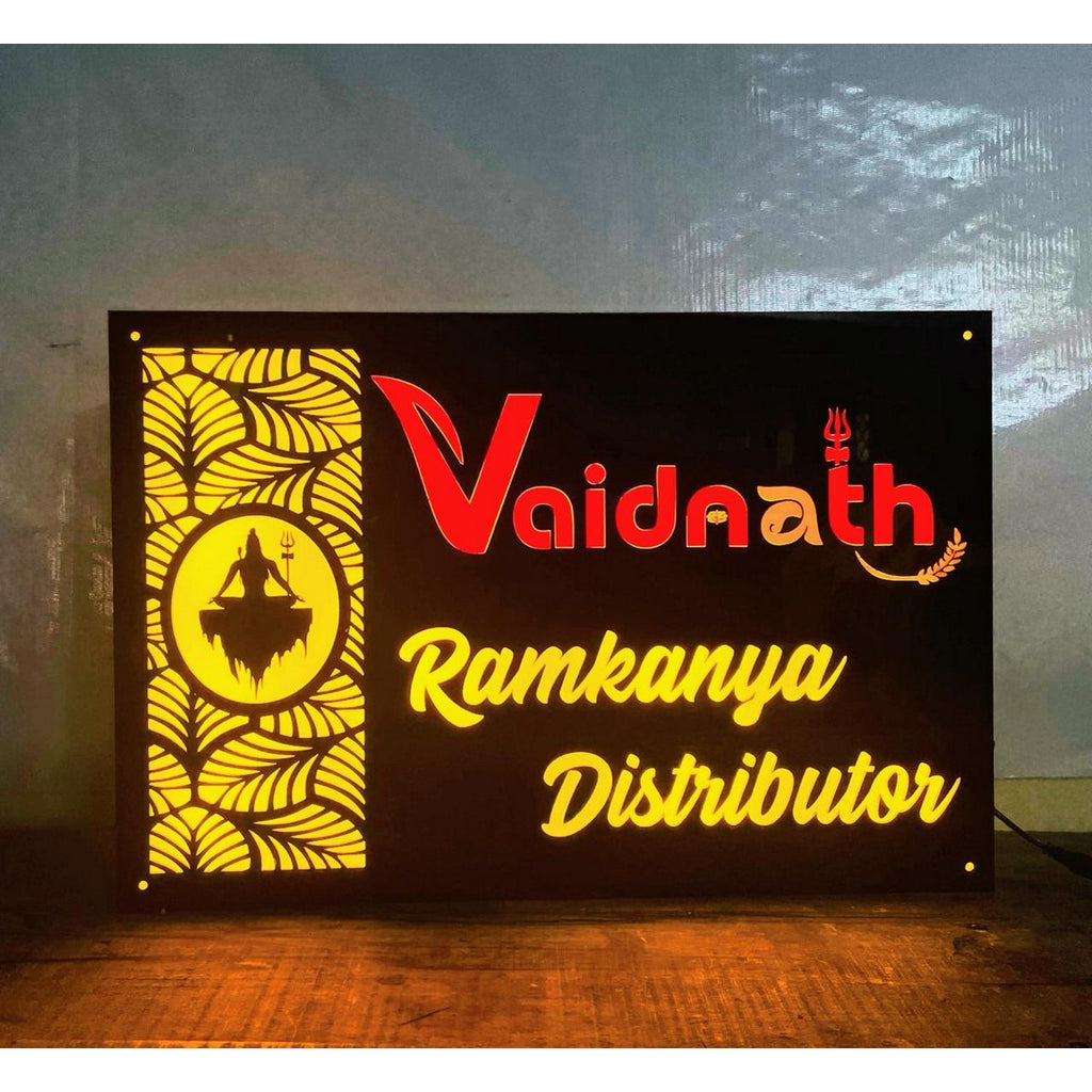 Company Acrylic Personalized LED Name Plate for Office