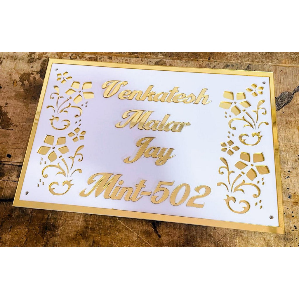 Custom Acrylic Laser Cut Name Plate for Home 