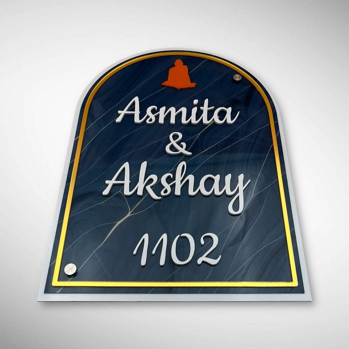 ACP-Based Blue Acrylic Name Plate (Personalized Design) - Harshita Craft