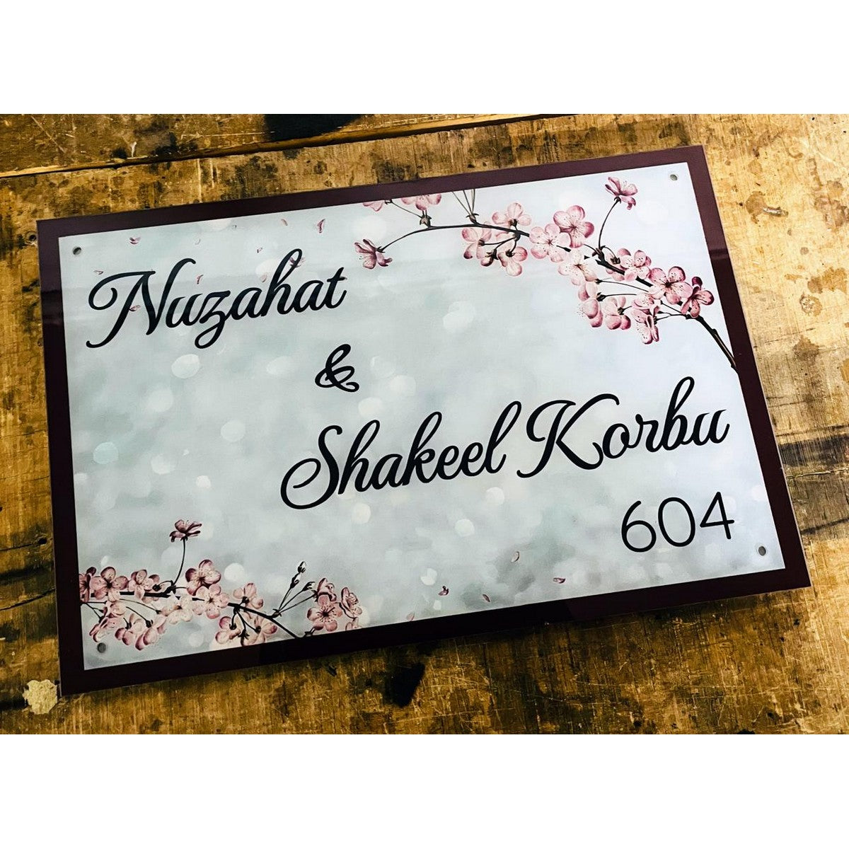 Unique UV Printed Multicolor Acrylic Name Plate for Home