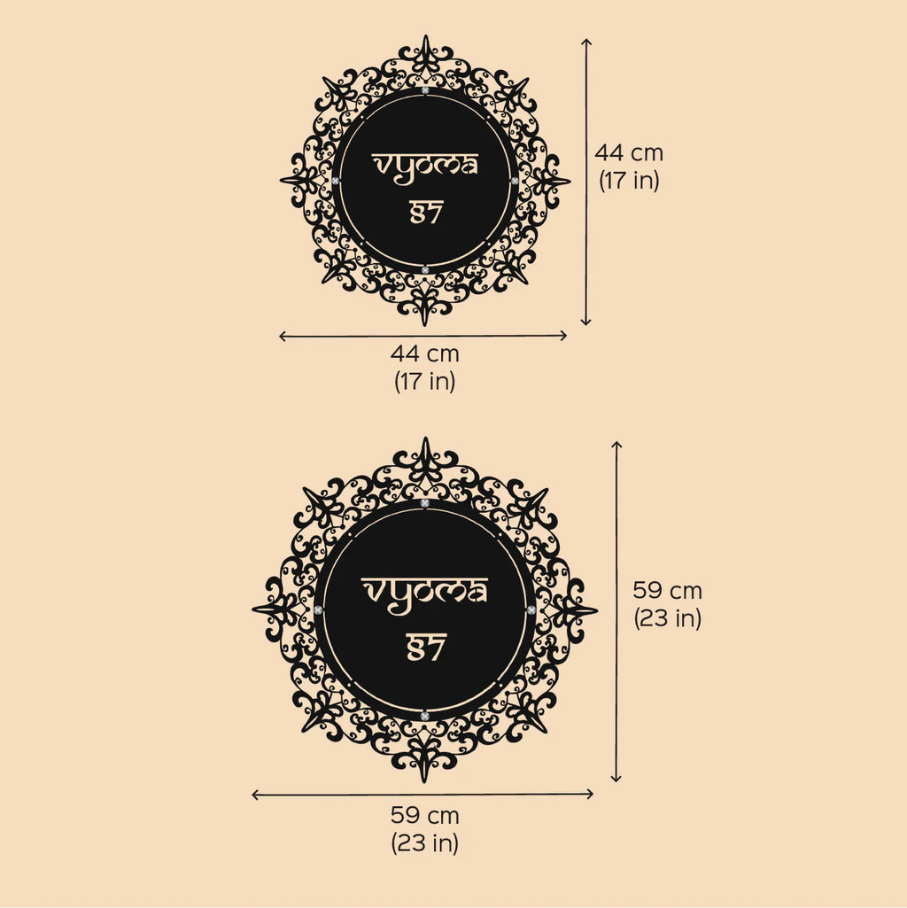 Personalized Laser Cut Round Metal Name Plate for Home - Harshita Craft