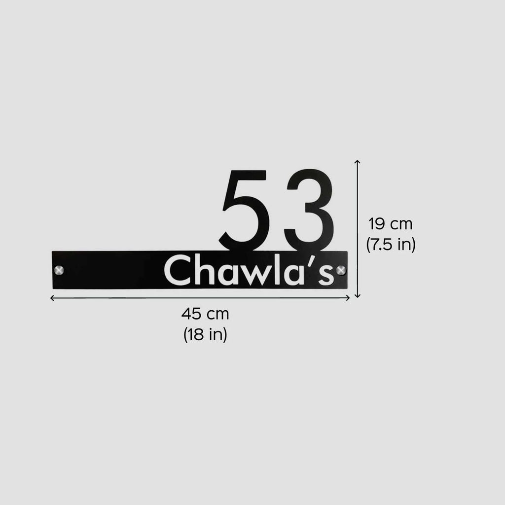 Personalized Waterproof Metal Name Plate for Home – Laser Cut Mild Steel Design - Harshita Craft