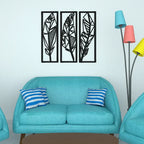 Three Tropical Leaf Frame Metal Wall Art