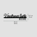 Personalized Waterproof Black LED Metal Name Plate for Home – Laser Cut Design - Harshita Craft