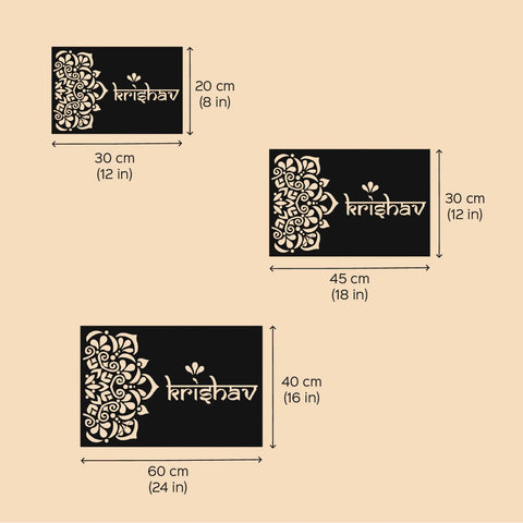 Personalized Metal Name Plate for Home – Rectangle Laser Cut Steel