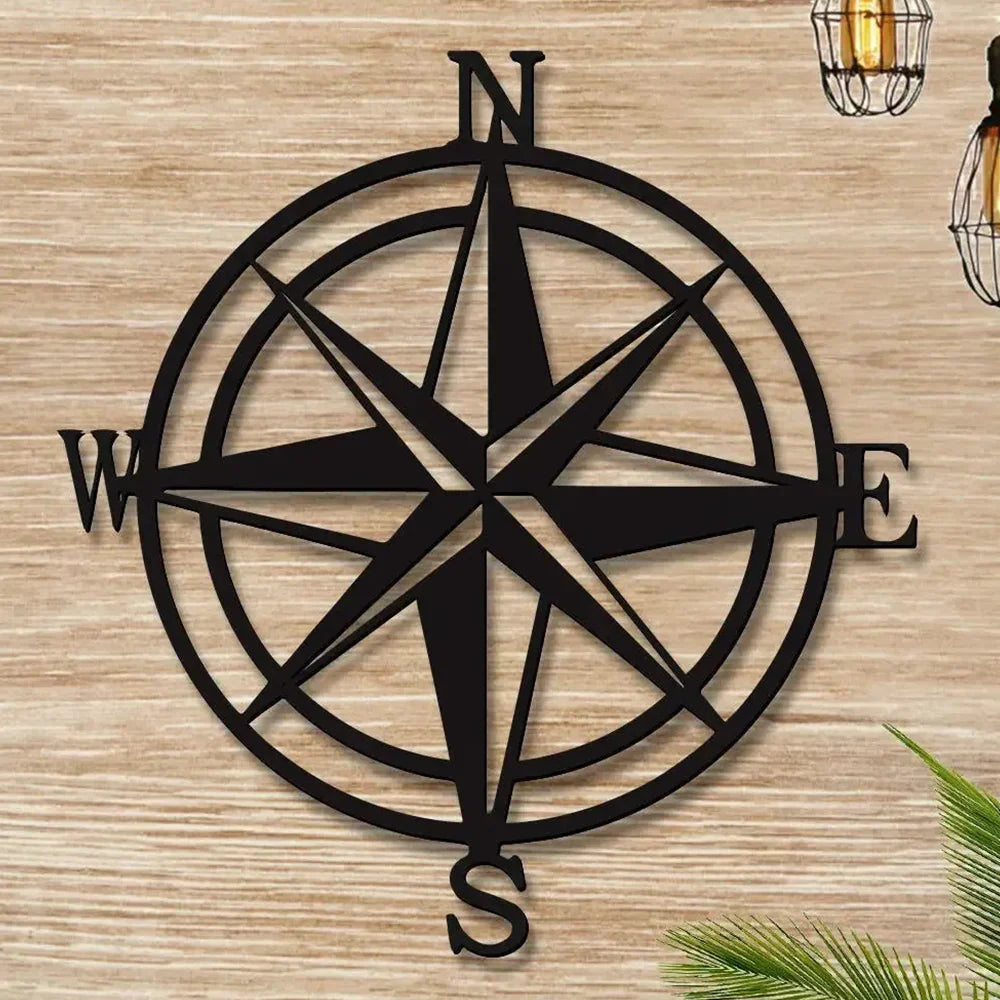 Nautical Compass Rose Metal Wall Art