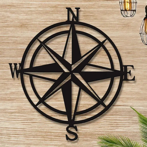 Nautical Compass Rose Metal Wall Art