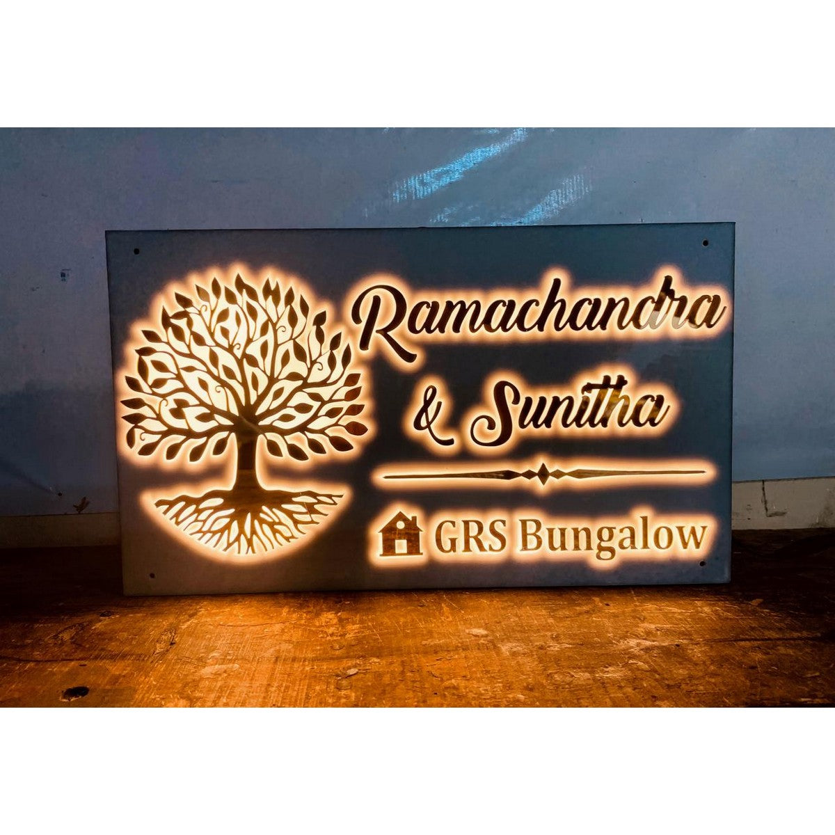  3D Embossed Letters LED House Name Plate