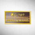 Black & White ACP Acrylic Name Plate for Home | Custom Fancy Acrylic Name Plate Design - Harshita Craft