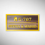 Black & White ACP Acrylic Name Plate for Home | Custom Fancy Acrylic Name Plate Design - Harshita Craft