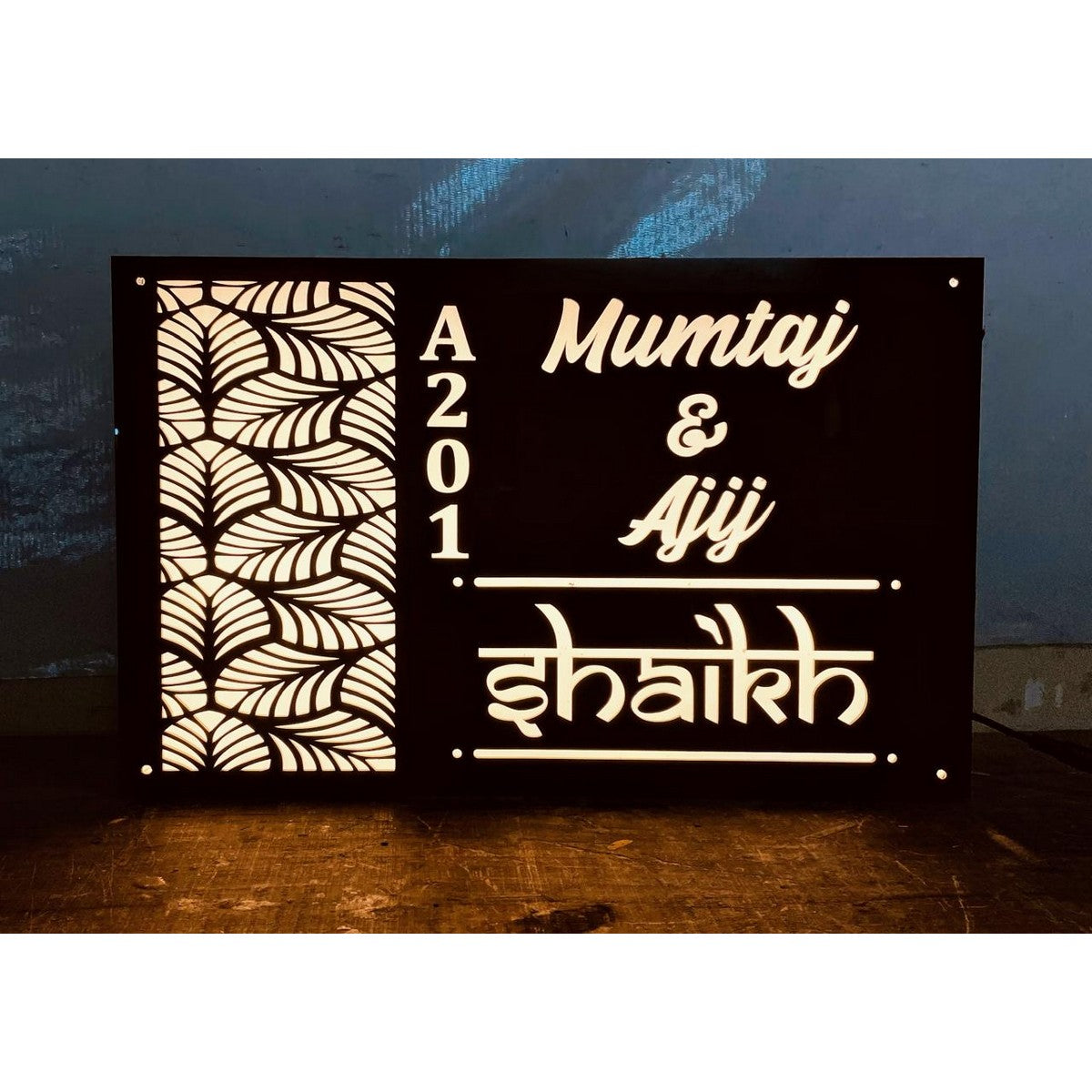Warm White Waterproof LED Acrylic Name Plate