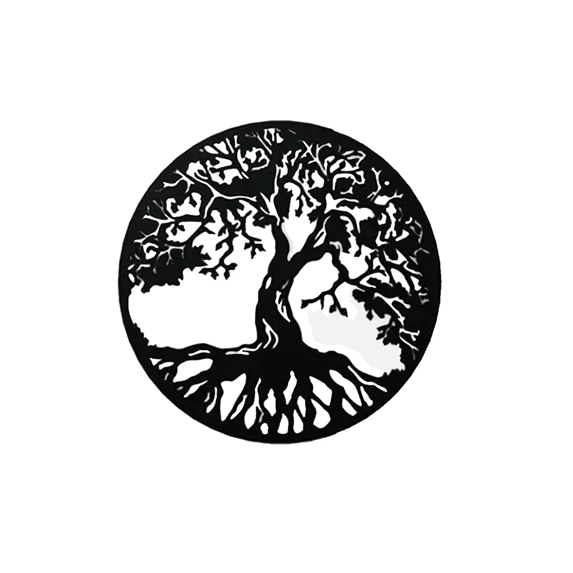 Tree Roots Circle Metal Wall Art
