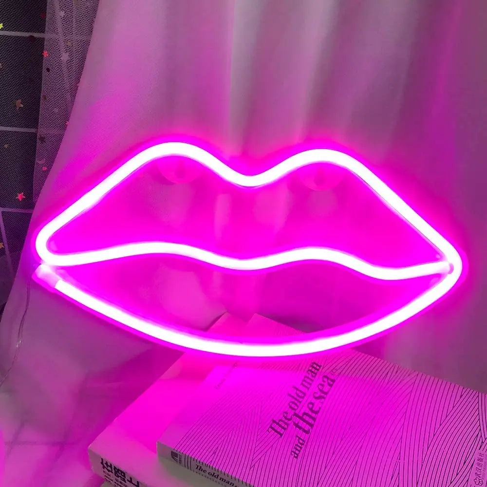 Lips Neon Light – LED Neon Light Board for Room & Bedroom - Harshita Craft