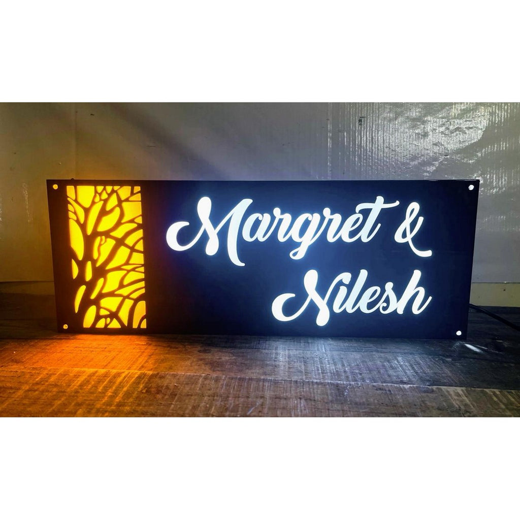 CNC Laser Cut Acrylic LED Name Plate for Home