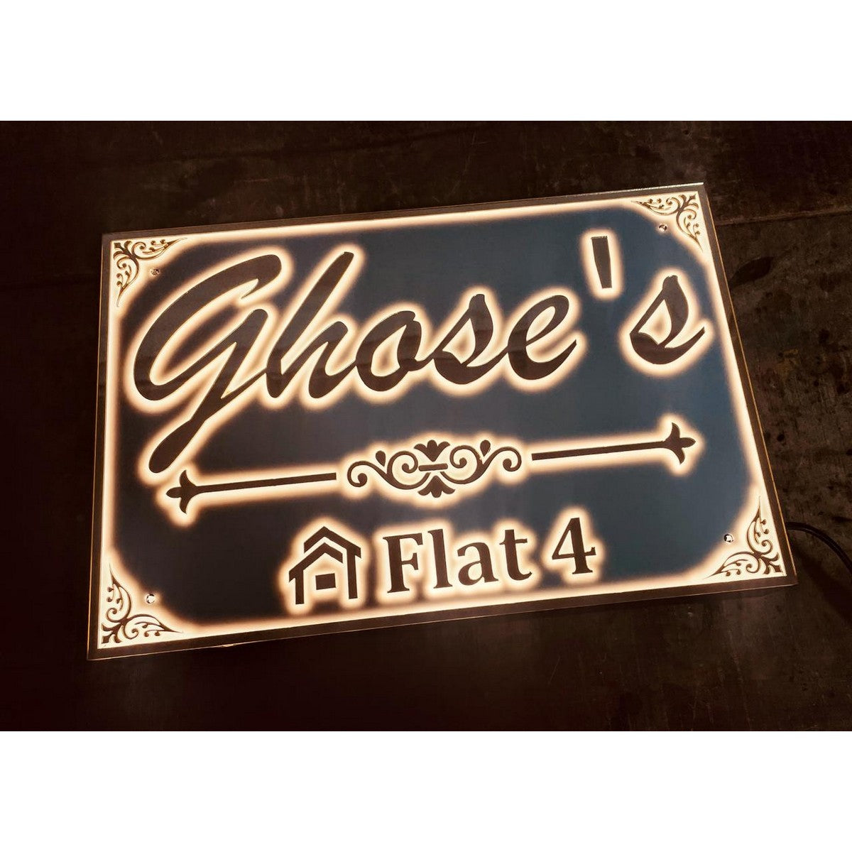 Acrylic LED Home Name Plate