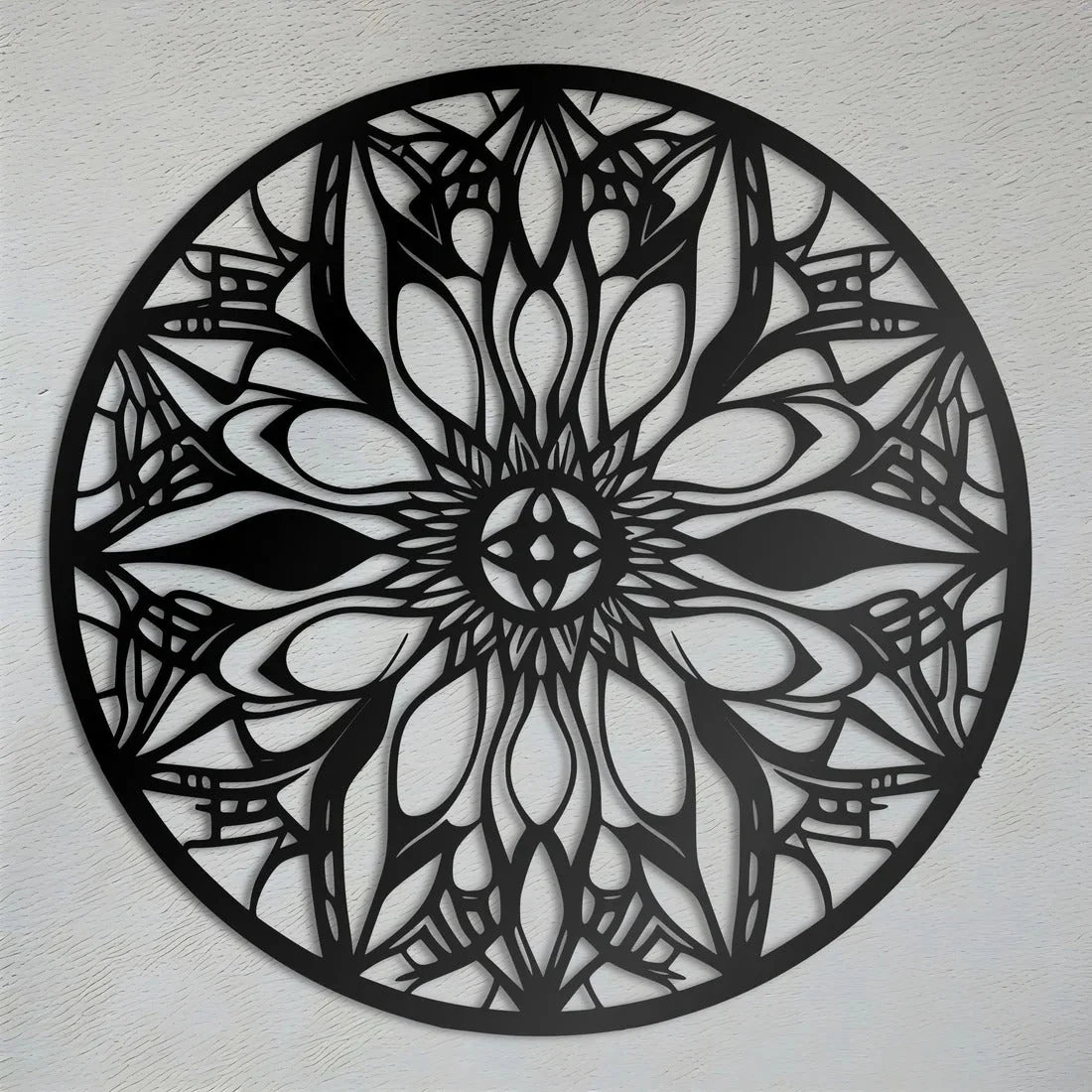 Floral Mandala Circle Metal Wall Art