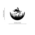 Snowmobile Mountain Rider Metal Wall Art