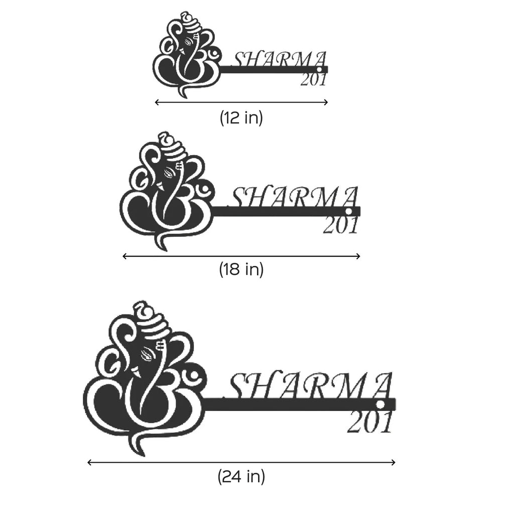 Personalized Religious Theme Metal Name Plate for Home – Laser Cut Steel - Harshita Craft