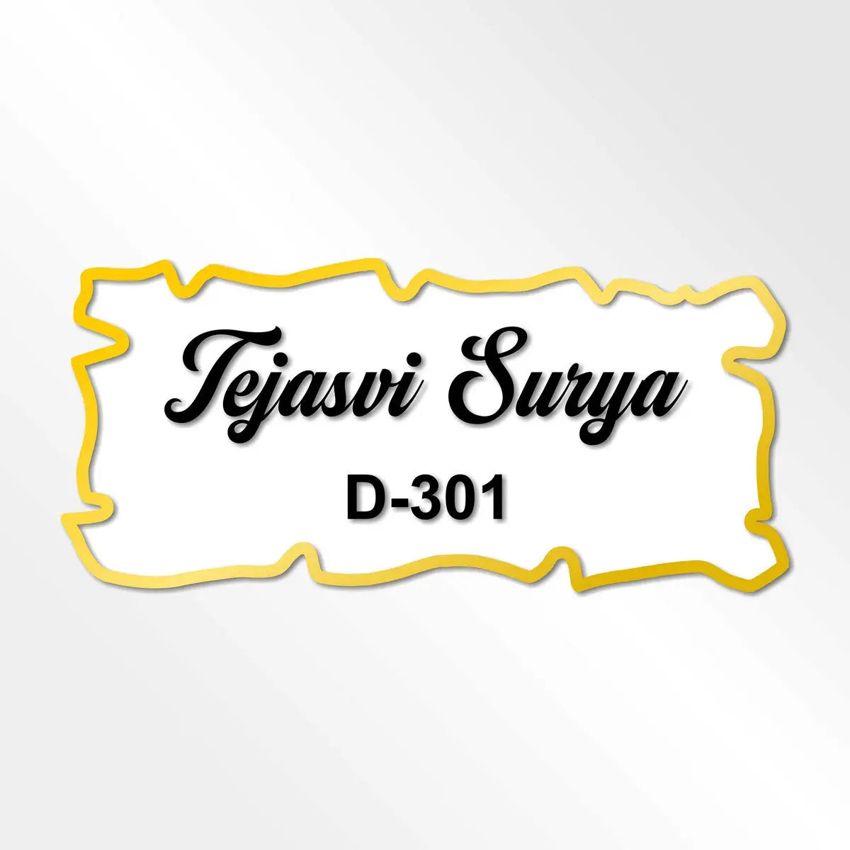 Wooden, White & Black ACP Acrylic Name Plate for Home | Custom Fancy Acrylic Name Plate Design - Harshita Craft