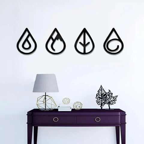 Four Elements Silhouette Metal Wall Art