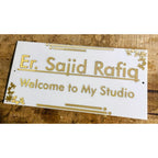 Acrylic Waterproof Name Plate with Gold Embossed Letters
