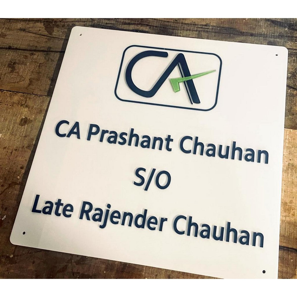 Chartered Accountant Office Acrylic Name Plate Design - Harshita Craft