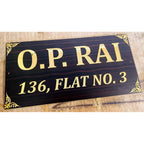 Wooden Texture Acrylic Name Plate for Home – Custom Design