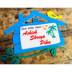 Multicolor UV Printed Hut Shape Acrylic Name Plate for Home 