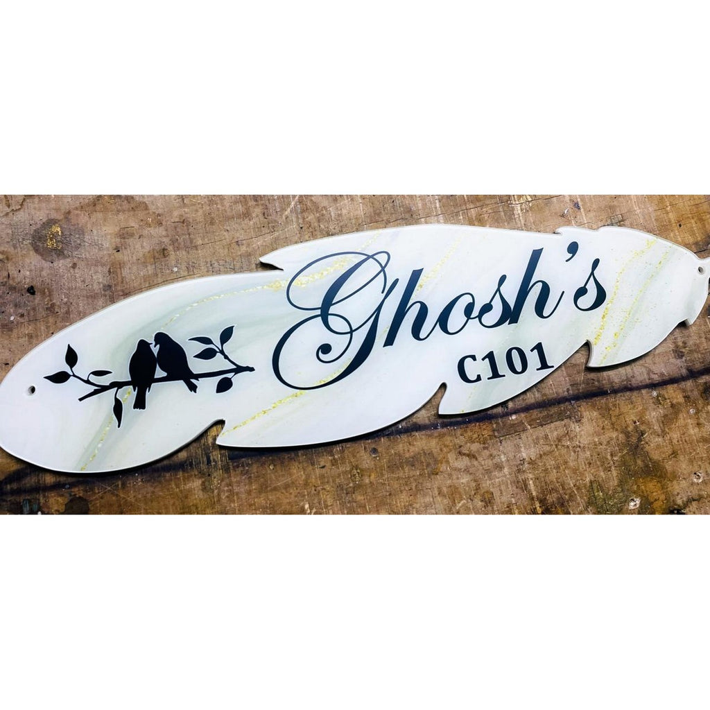 UV Printed Multicolor Acrylic Name Plate for Home