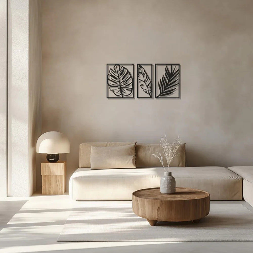 Leaf 3-Panel Metal Wall Art 