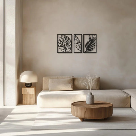 Leaf 3-Panel Metal Wall Art 