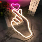 Korean Finger Heart Neon Light