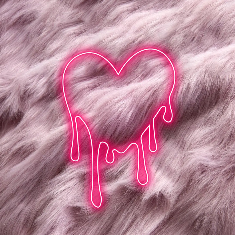 Dripping Heart Neon Sign | Love LED Neon Light for Bedroom & Wall Decor - Harshita Craft