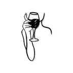  Woman Drinking Wine Metal Wall Art 