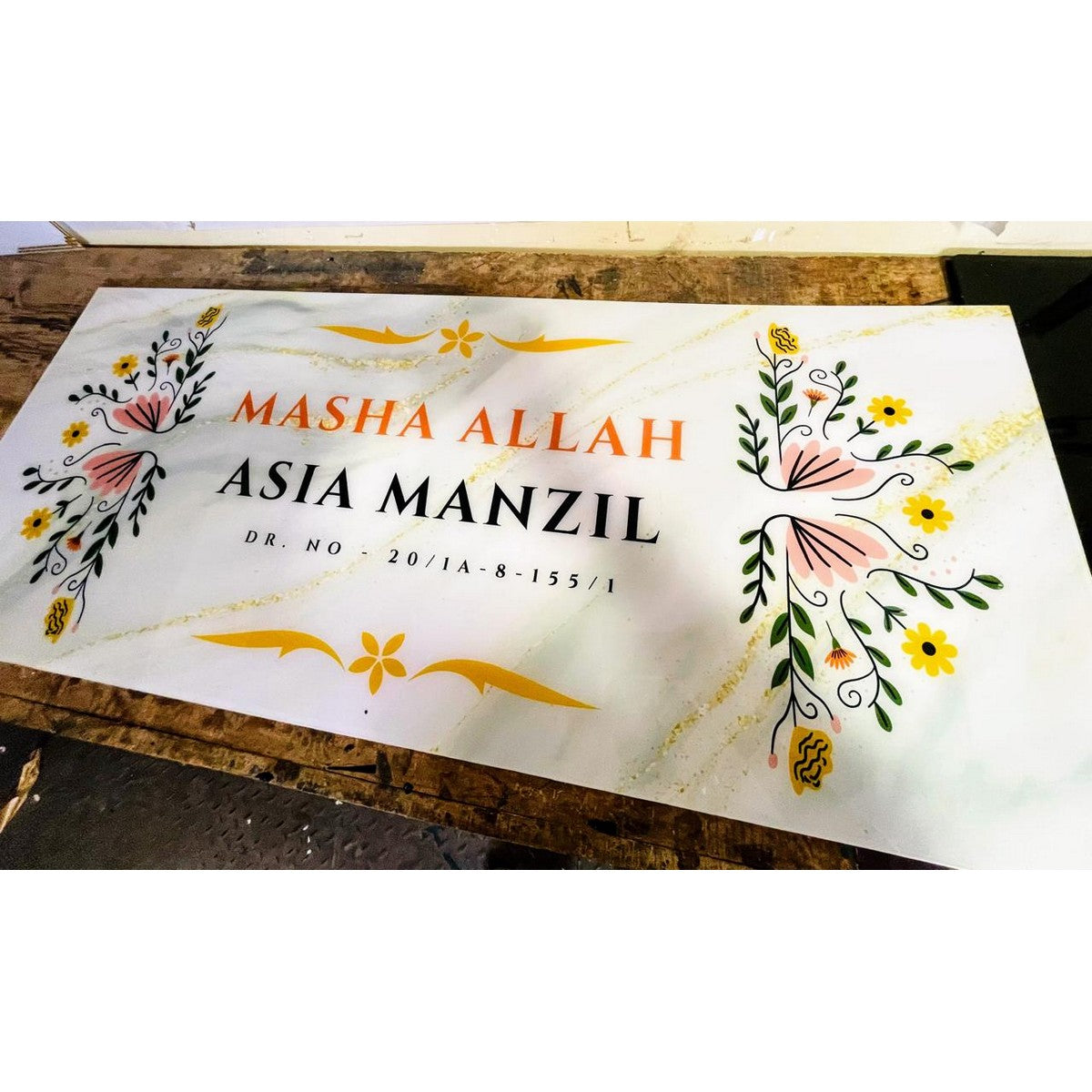 Acrylic Multicolor UV Printed Villa Name Plate