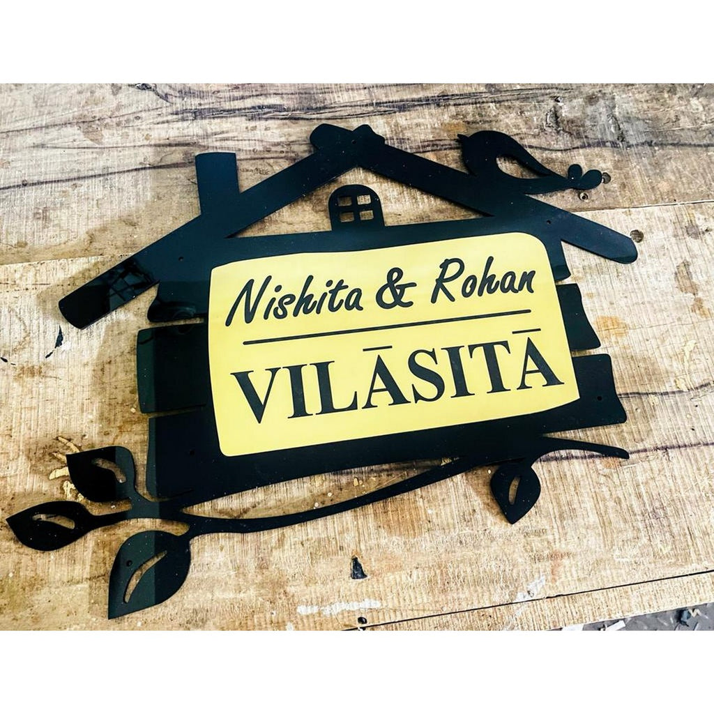 Hut Shape Acrylic Name Plate 