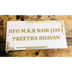 Unique Designer White & Golden Acrylic Customized Name Plate for Home