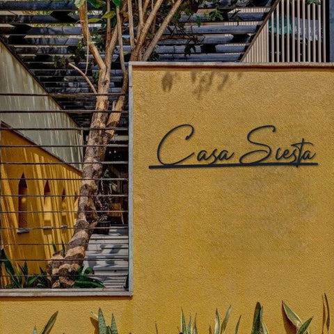 Personalized Modern Laser Cut Metal Name Plate for Home | Weatherproof Steel Design