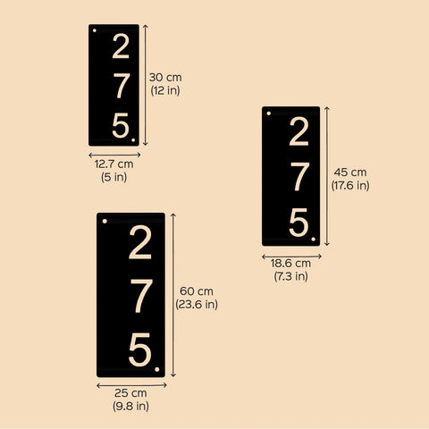 Personalized Metal Name Plate for Home – Minimalist Vertical Steel Design