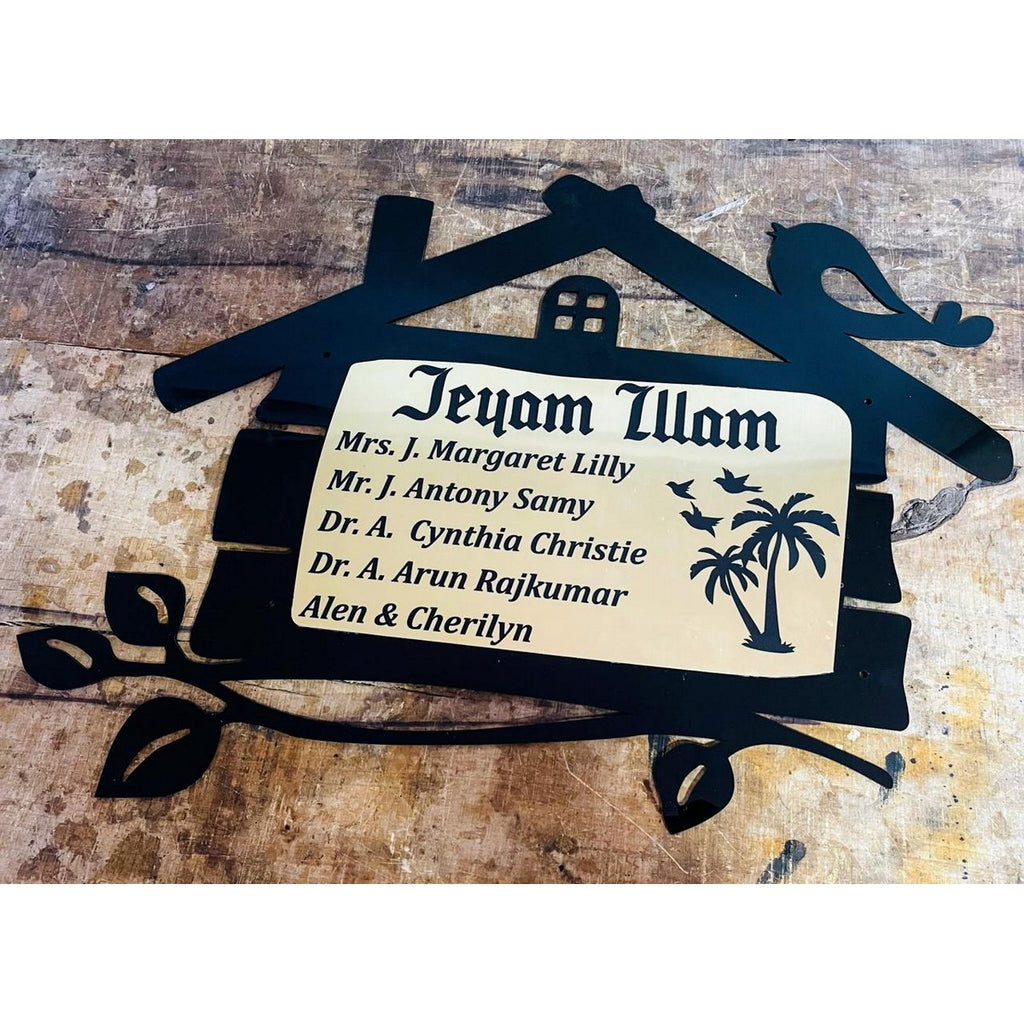 Hut Shape Acrylic Name Plate for Home