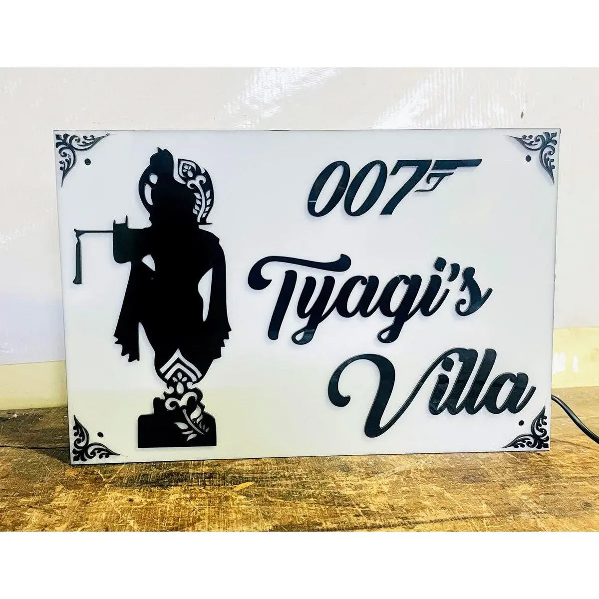 Tyagi’s Acrylic LED House Name Plate - Harshita Craft