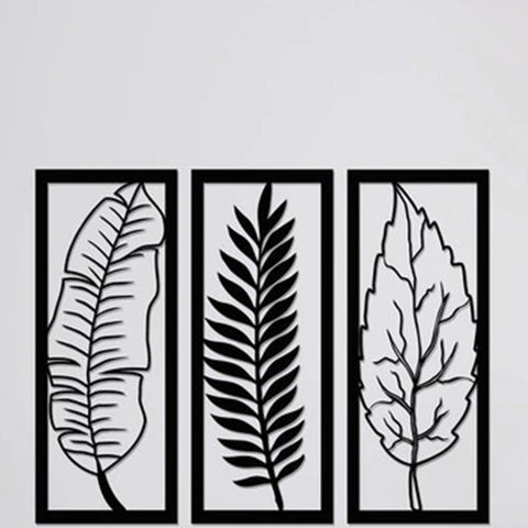 Tropical Foliage Trio Leaf Metal Wall Art 