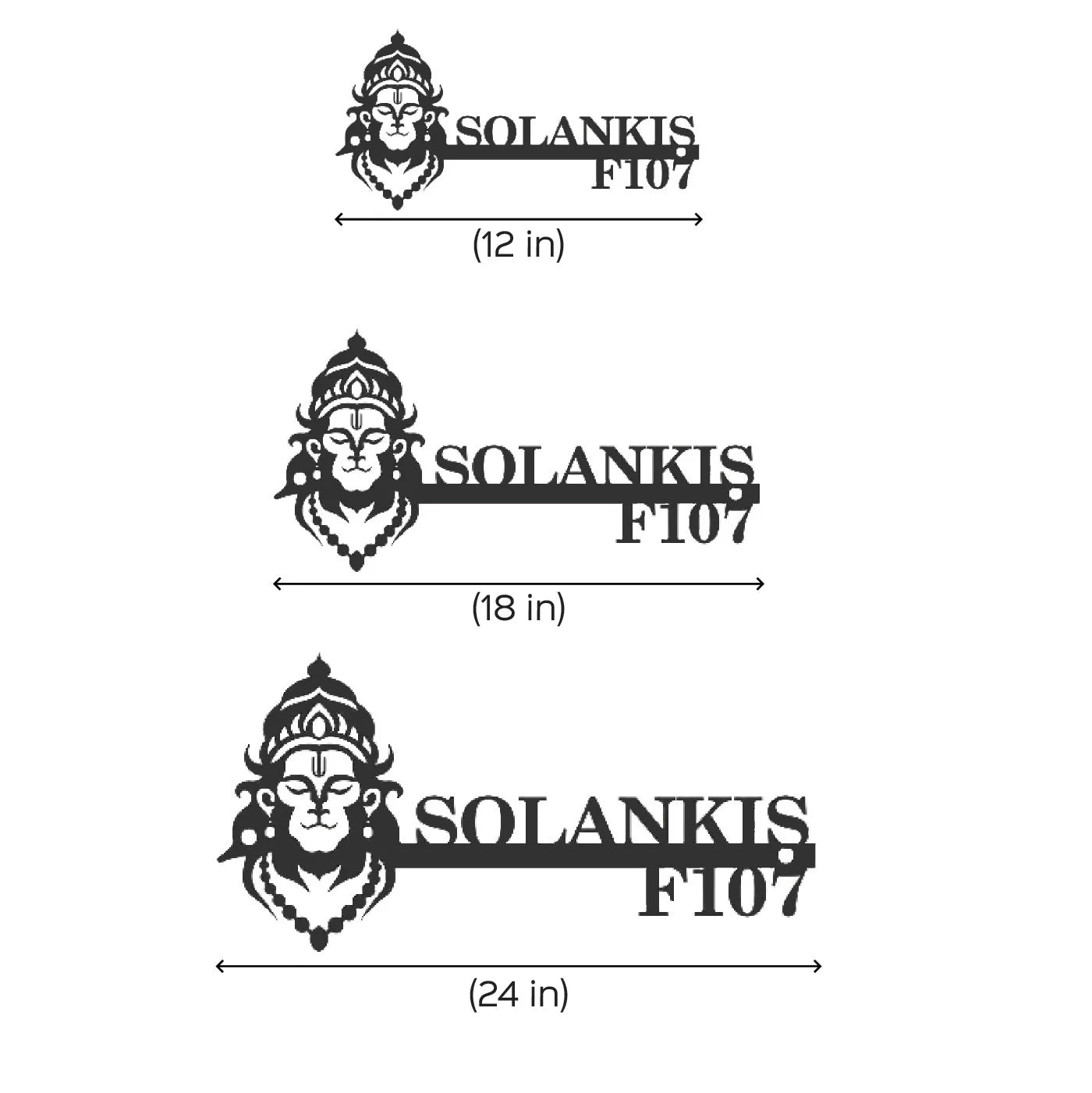 Personalized Religious Theme Laser Cut Metal Name Plate for Home - Harshita Craft