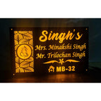 Waterproof Acrylic LED Home Name Plate Design