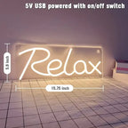 Relax Neon Light – LED Neon Light Board for Room & Bedroom - Harshita Craft