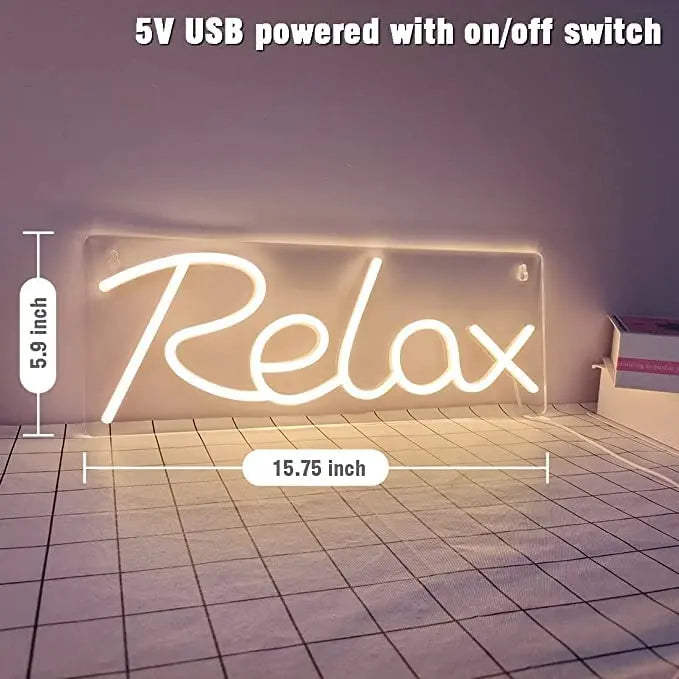 Relax Neon Light – LED Neon Light Board for Room & Bedroom - Harshita Craft