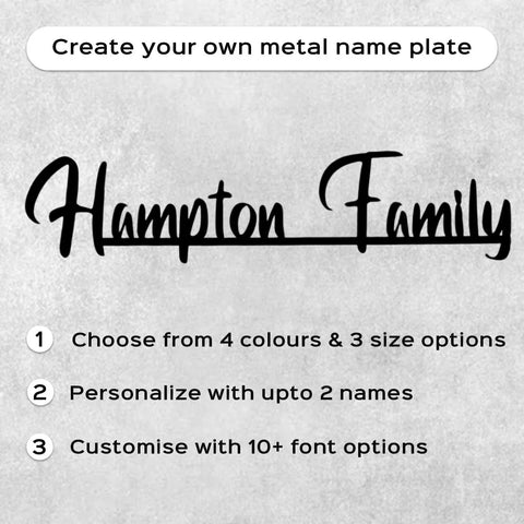 Personalized Weatherproof Minimal Laser Cut Metal Name Plate for Home