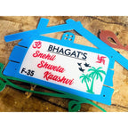 Multicolor Acrylic Hut Shape Name Plate for Home